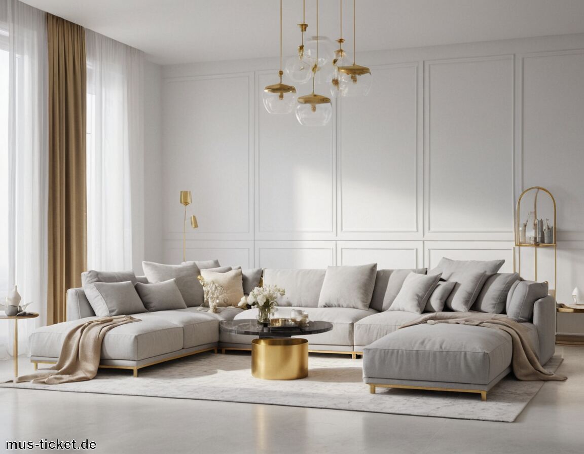 Goldene Akzente für luxuriösen Touch - Welche Farbe passt zu Grau und Weiß? » Minimalistische Designs kreieren