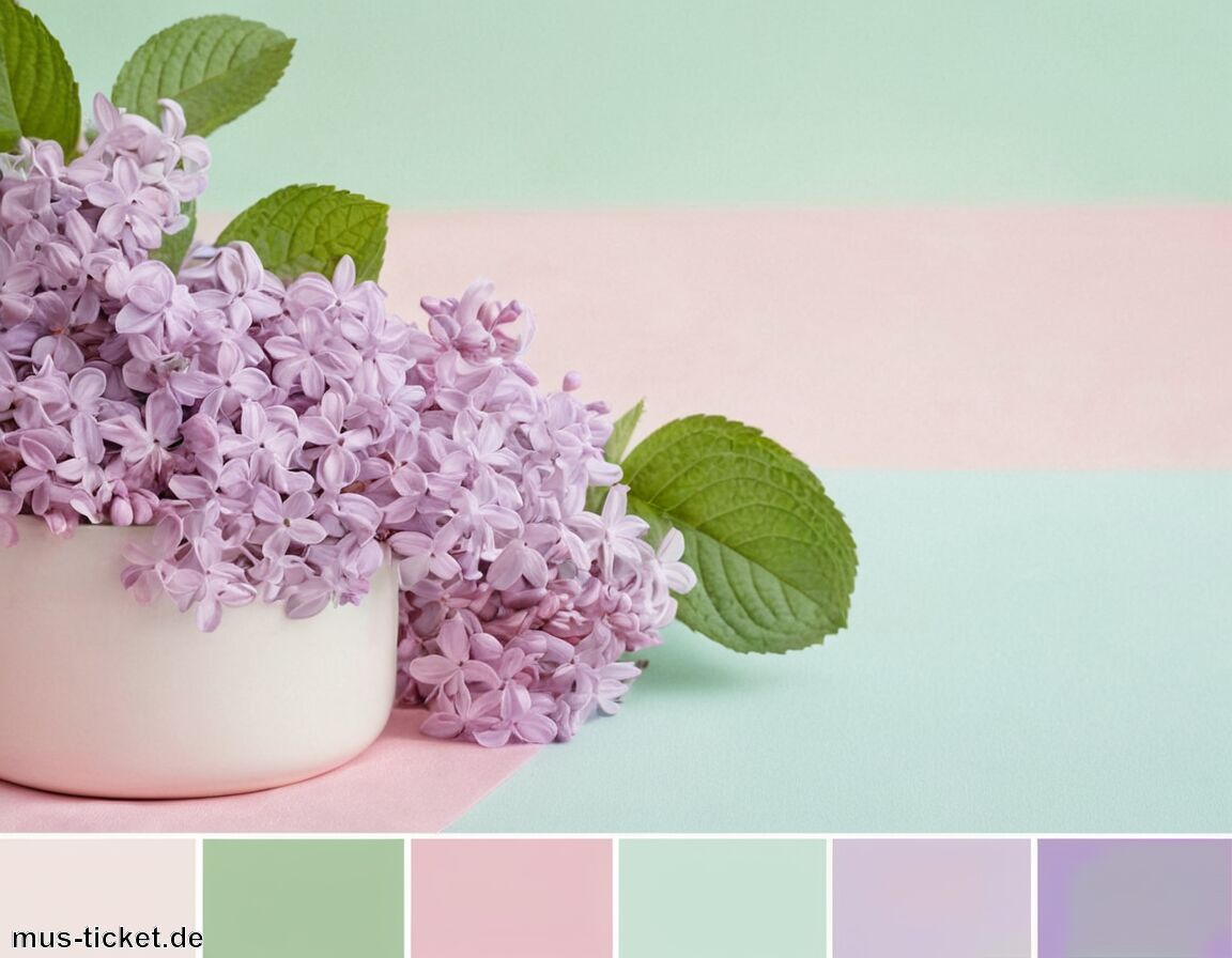Pastelltöne runden die Farbpalette sanft ab - Welche Farben passen zu Flieder? » Zarte Farbharmonie erleben